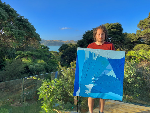 Yaniv with one of his pieces from Out of the Blue